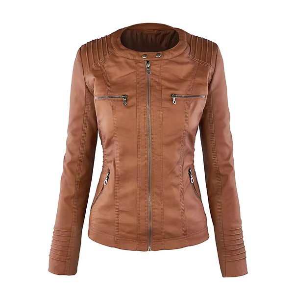 Helena Faux Leather Jacket with Detachable Hood