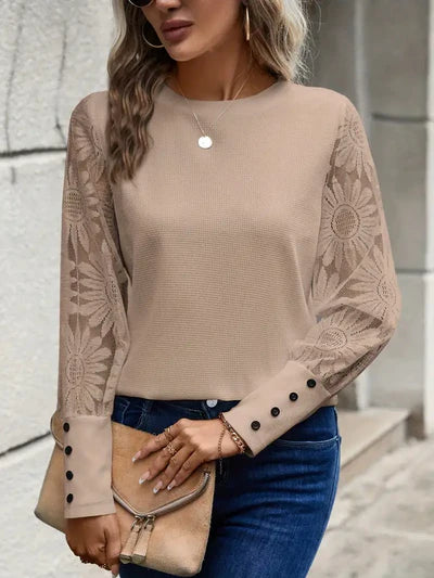 Evy Elegant Top with Lace Sleeves